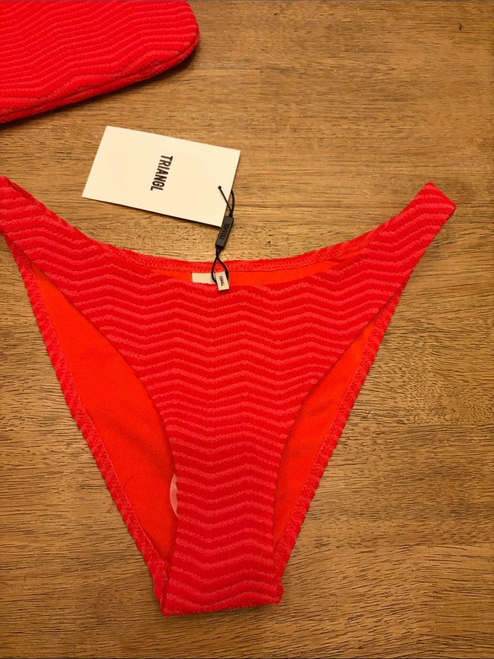 New Triangl MAIA - MATO RED TERRY TOWELLING SCOOP BIKINI SET